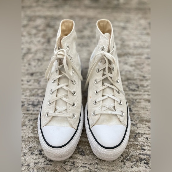Converse Chuck Taylor All Star Lift High Top White Size 9 Womens Canvas - Picture 7 of 11